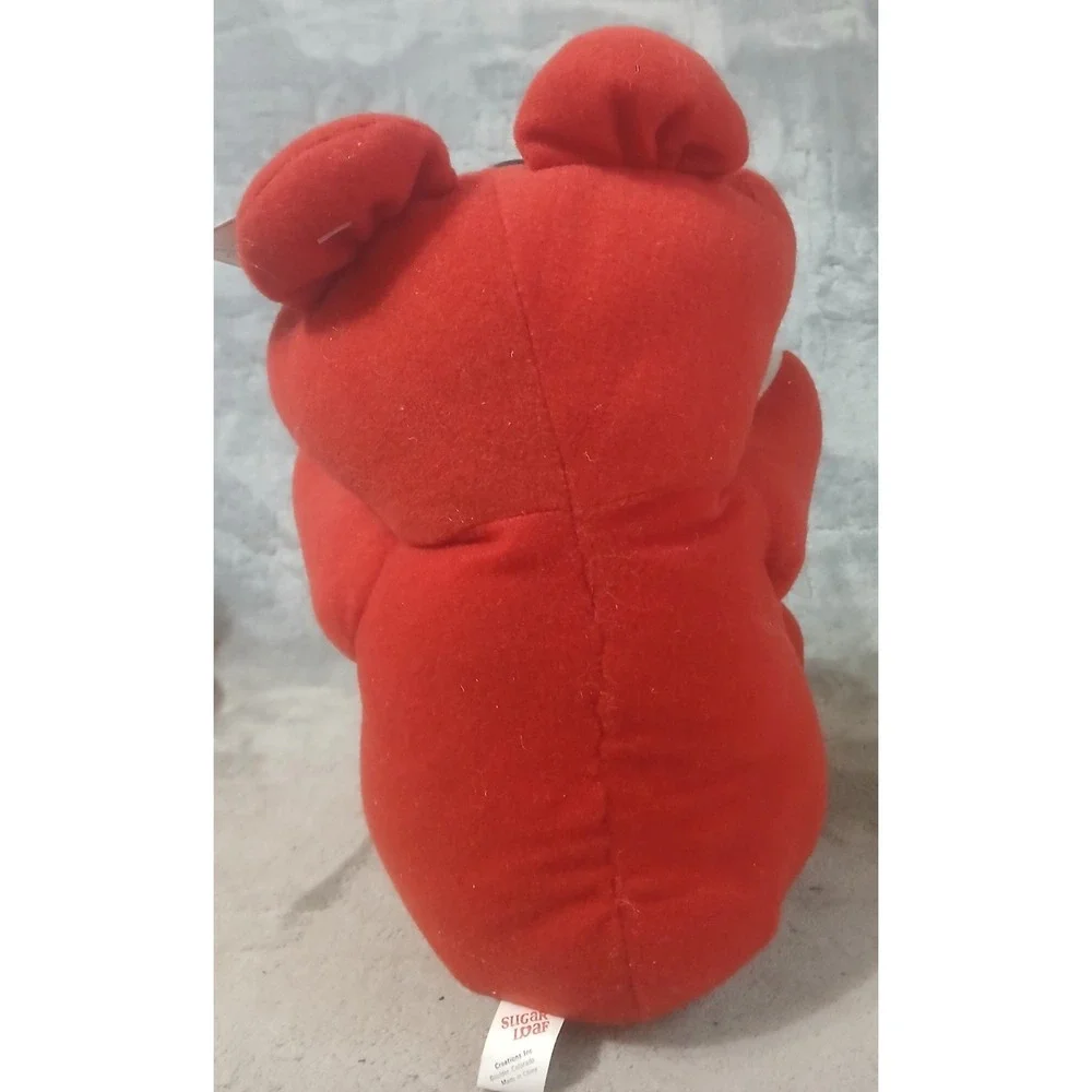 Vtg 1991 Sugar Loaf Red Bear‎ Plush Stuffed Animal Retro Carnival Toy 90s READ